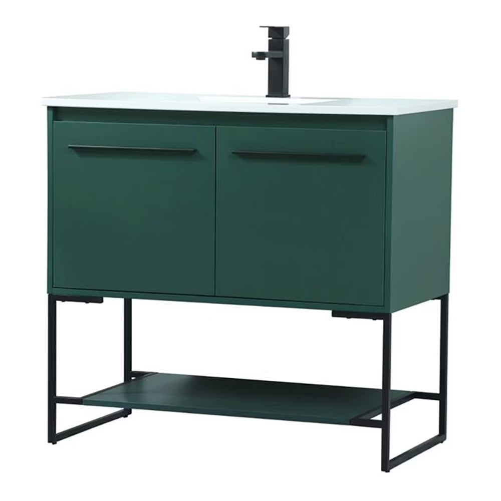 36 inch single bathroom vanity in white