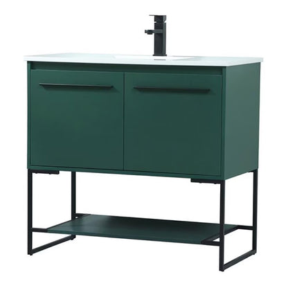 36 inch single bathroom vanity in white