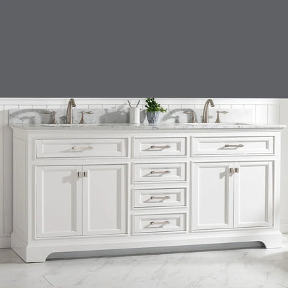 Design Element Milano 72" Double Sink Bathroom Vanity in White