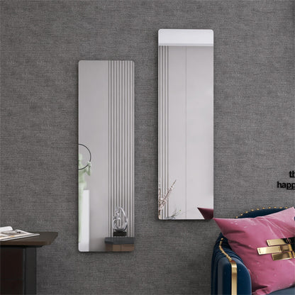 Organizedlife Decor Wall Mirror Frameless Mirror,2-Piece Set Free Combination Hanging Floor Mirrors Living Room Bathroom