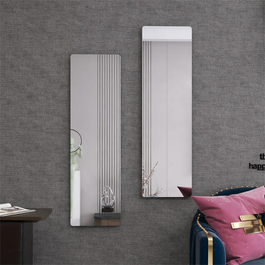 Organizedlife Decor Wall Mirror Frameless Mirror,2-Piece Set Free Combination Hanging Floor Mirrors Living Room Bathroom