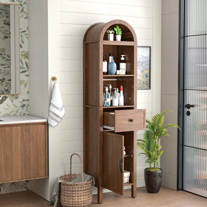 Furtivusia Bathroom Storage Cabinet Narrow Tall Cabinet Storage Tower with Door and Drawer