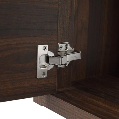 Bathroom Vanity with Sink, Bathroom Vanity with Float Mounting Design, 24 Inch Bathroom Sink Cabinet with Soft Close Doors for Bathroom, California Walnut