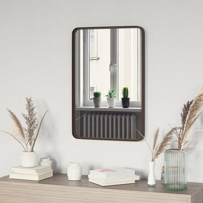 Emma + Oliver 20" x 30" Rectangular Wall Mirror with Black Frame, Silver Backing for Clarity and Shatterproof Glass for Entryways, Bathrooms & More