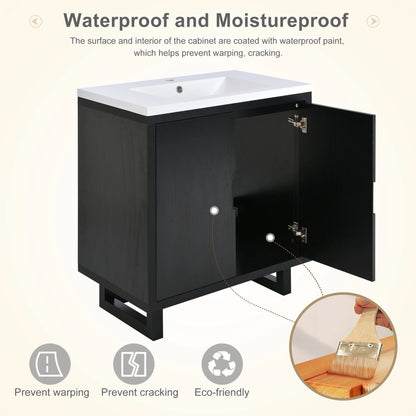 Harper & Bright Designs 30" Bathroom Vanity Set with Sink Combo Cabinet, Bathroom Vanity Storage Cabinet, Solid Wood Frame
