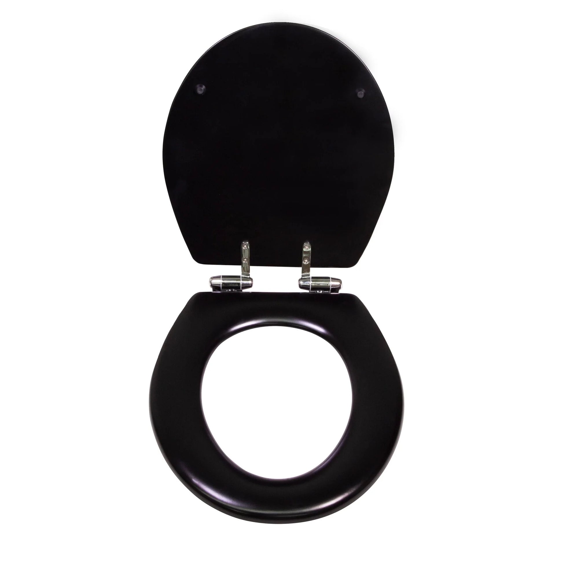Dalton Toilet Seat Round Soft Close – Black Rustic Wooden Round Standard Toilet Seat for Bathroom – Design House, 561241-BLK
