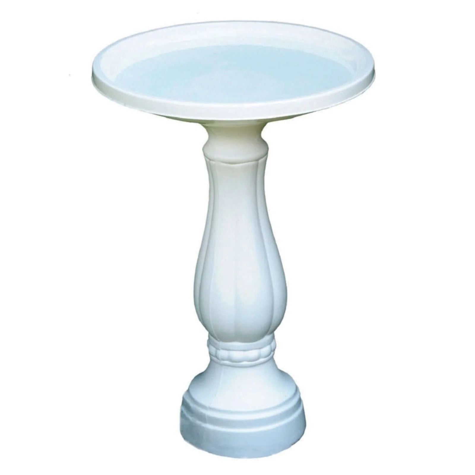 Bloem Promo Birdbath With Pedastal: White - 17" Basin With 2" Depth, 25" Fillable Pedastal, Smooth Gloss, Durable & Weather Resistant Resin, For Indoor &Outdoor Use, Gardening