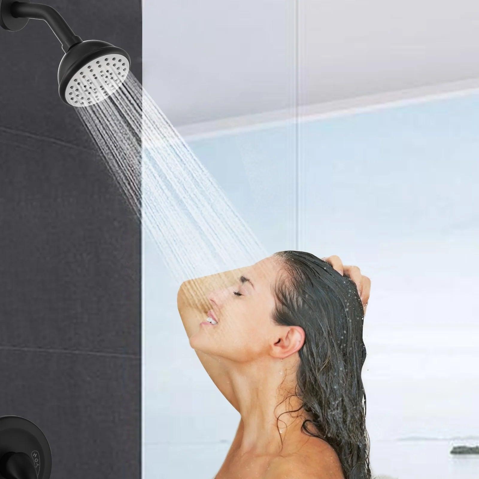 16 Inch Rain Shower Head,Square Ultra Thin 304 Stainless Steel High Pressure Shower Head,,Brushed Nickel Stainless Steel Bath Faucets Showers Shower Doors