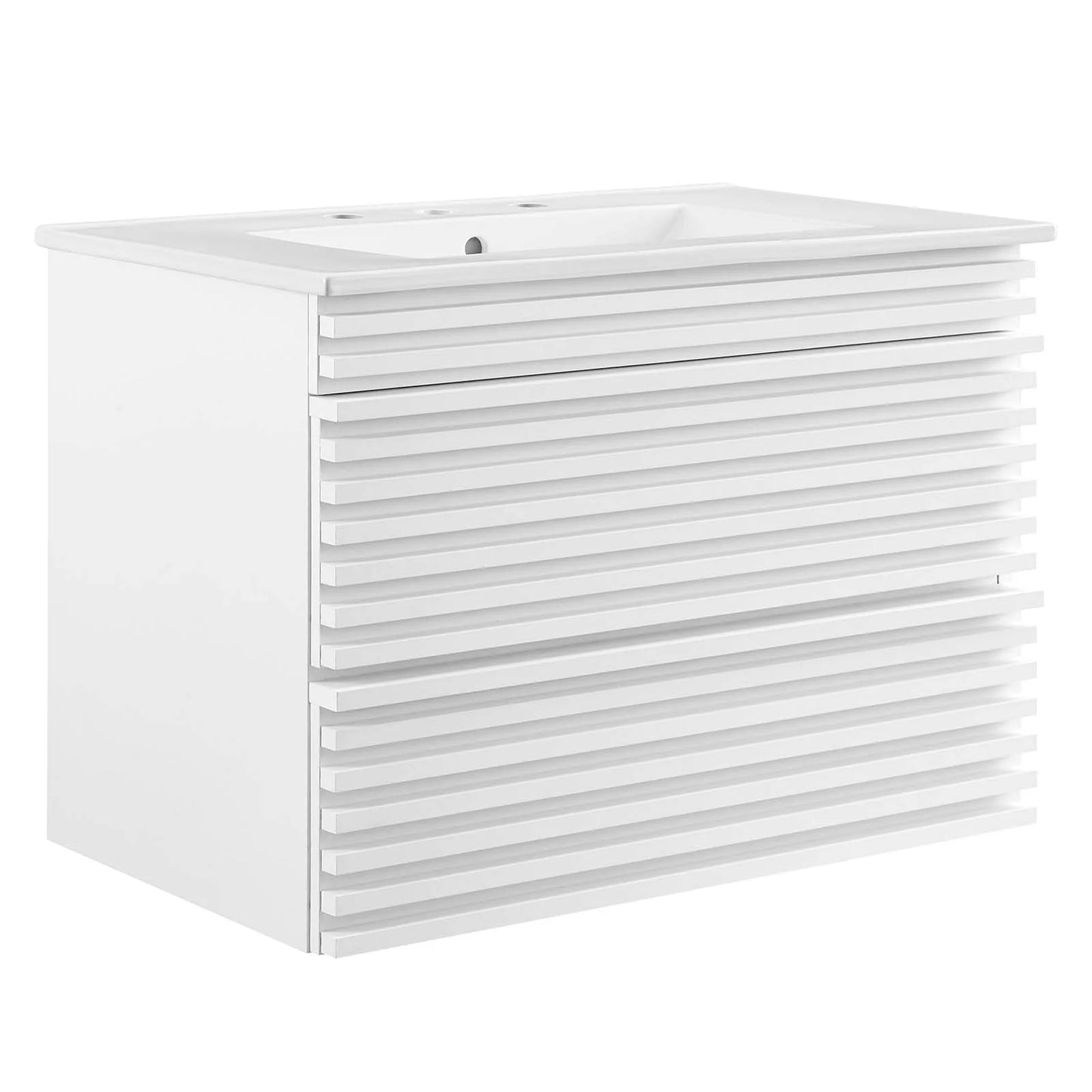 Modway Render 30" Wall-Mount Bathroom Vanity in White White