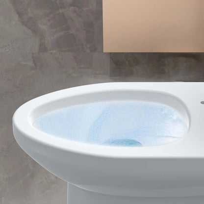 White One-Piece Elongated Toilet for Bathroom - Water Efficient