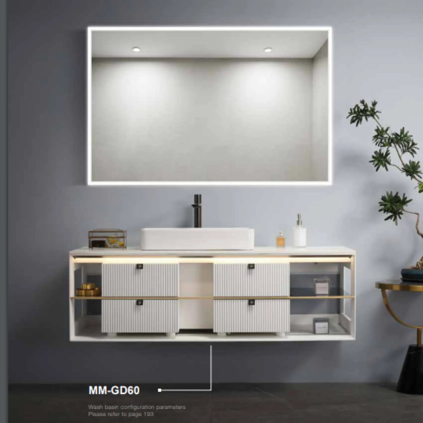 Modern Mirrors Astral Lighted Bathroom Vanity Mirror, Wall Mirror with Dimmable Daylight LED Lighting