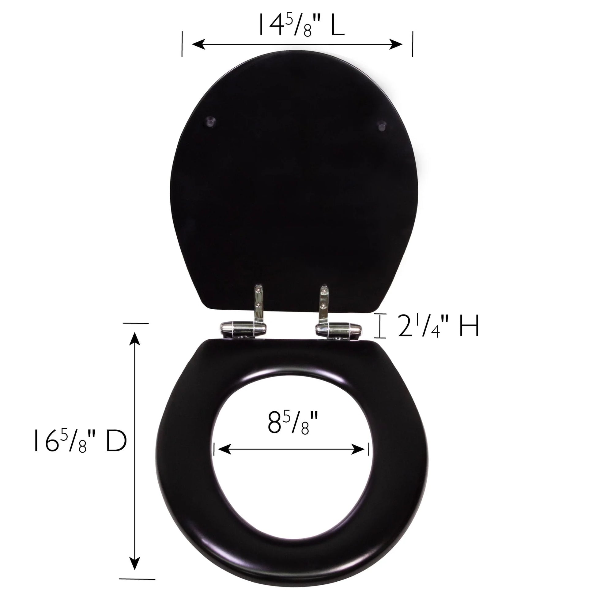 Dalton Toilet Seat Round Soft Close ??Black Rustic Wooden Round Standard Toilet Seat for Bathroom ??Design House, 561241-BLK