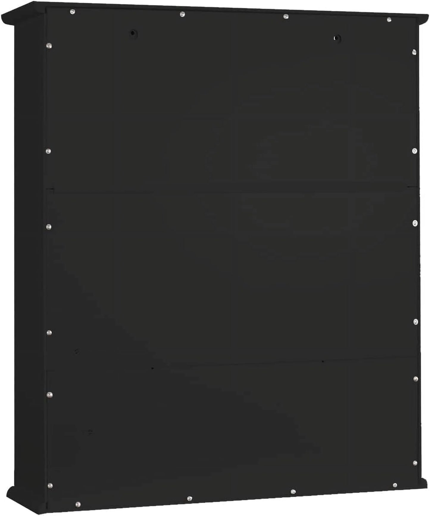 Black Bathroom Cabinet, Wall Mounted 2 Door Storage With Adjustable Shelves, Over The Toilet Medicine Cabinet for Laundry Room Kitchen