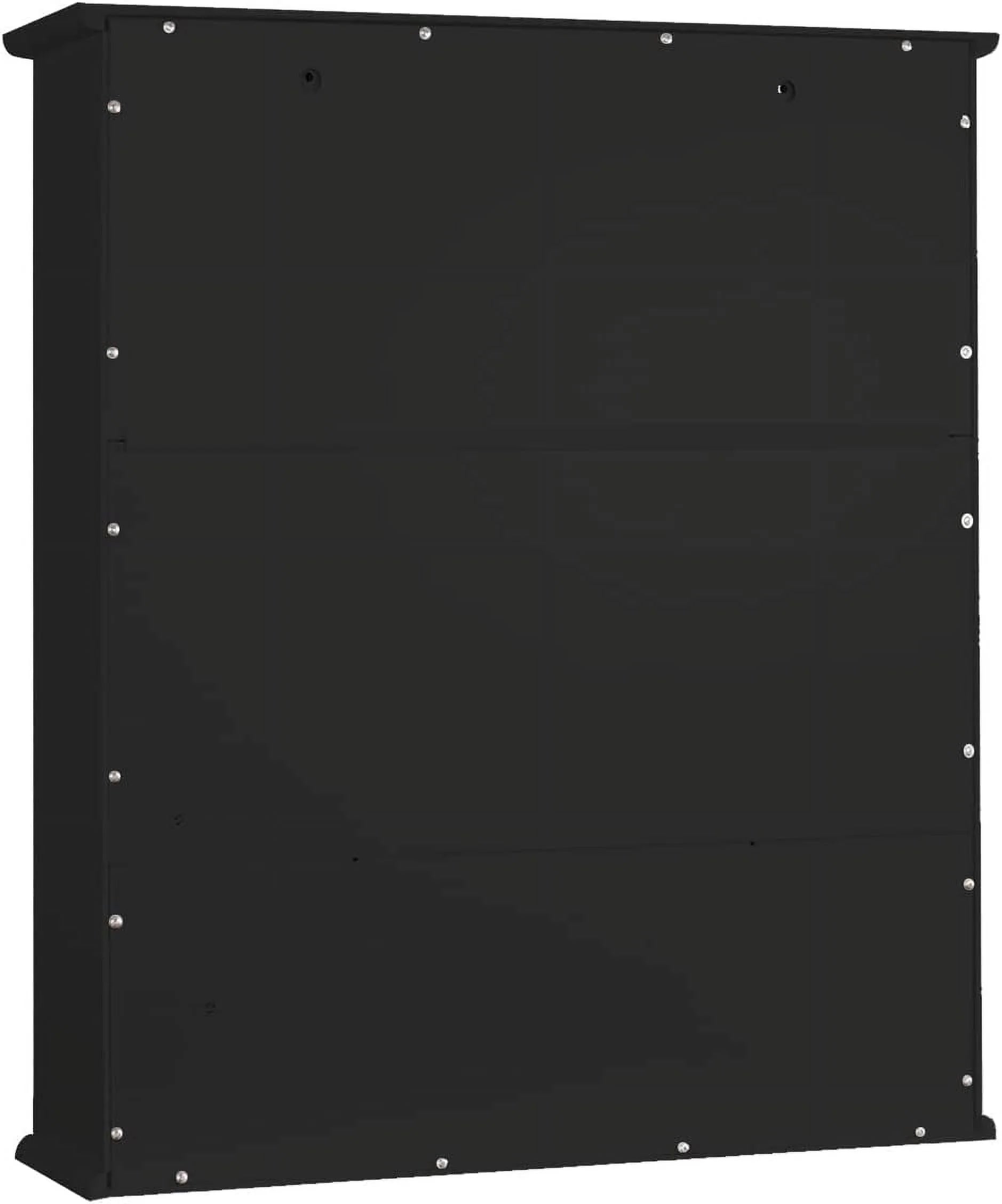 Black Bathroom Cabinet, Wall Mounted 2 Door Storage With Adjustable Shelves, Over The Toilet Medicine Cabinet for Laundry Room Kitchen