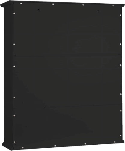 Black Bathroom Cabinet, Wall Mounted 2 Door Storage With Adjustable Shelves, Over The Toilet Medicine Cabinet for Laundry Room Kitchen