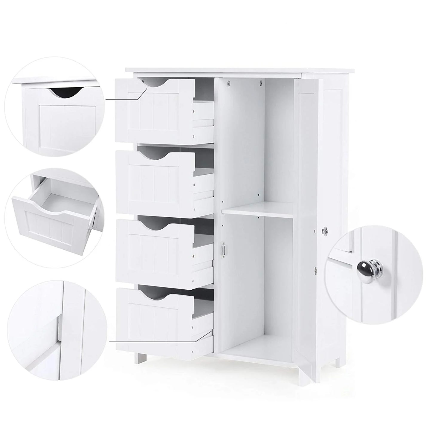 Swonuk 4-Drawer Wood Chest of Drawers, Modern Storage Cabinet for Bathroom, Closet, Entryway, Hallway, Nursery