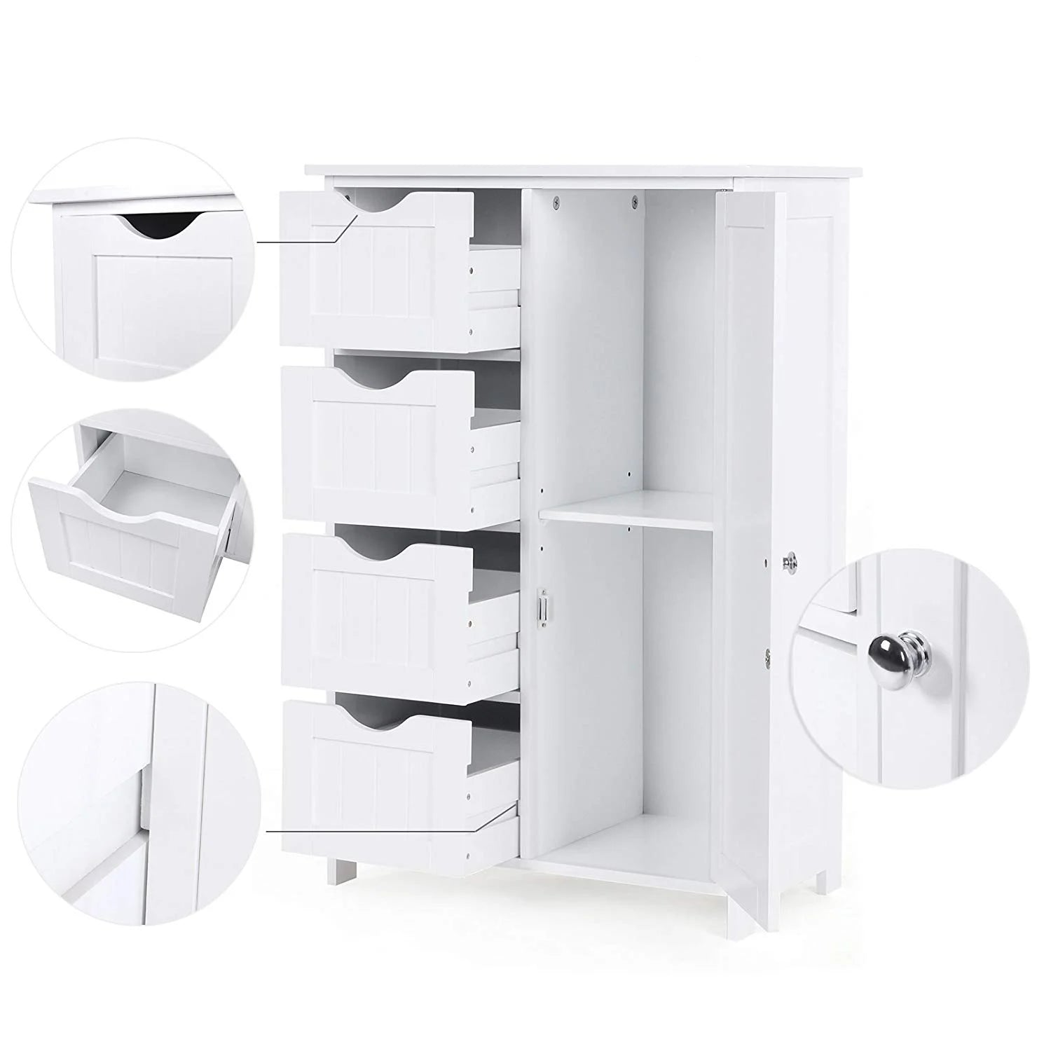 Swonuk 4-Drawer Wood Chest of Drawers, Modern Storage Cabinet for Bathroom, Closet, Entryway, Hallway, Nursery