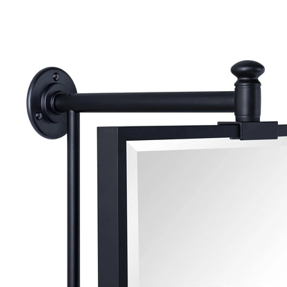 TEHOME Black Beveled Rectangle Pivot-N-View Bathroom Vanity Mirror 14x22"