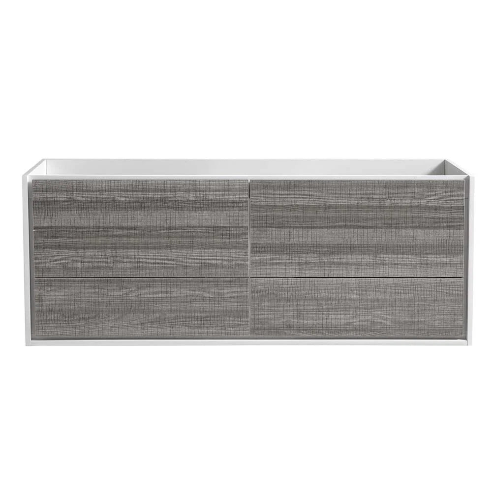 Fresca Catania 60" Wall Hung Single Sink Wood Bathroom Cabinet in Glossy White