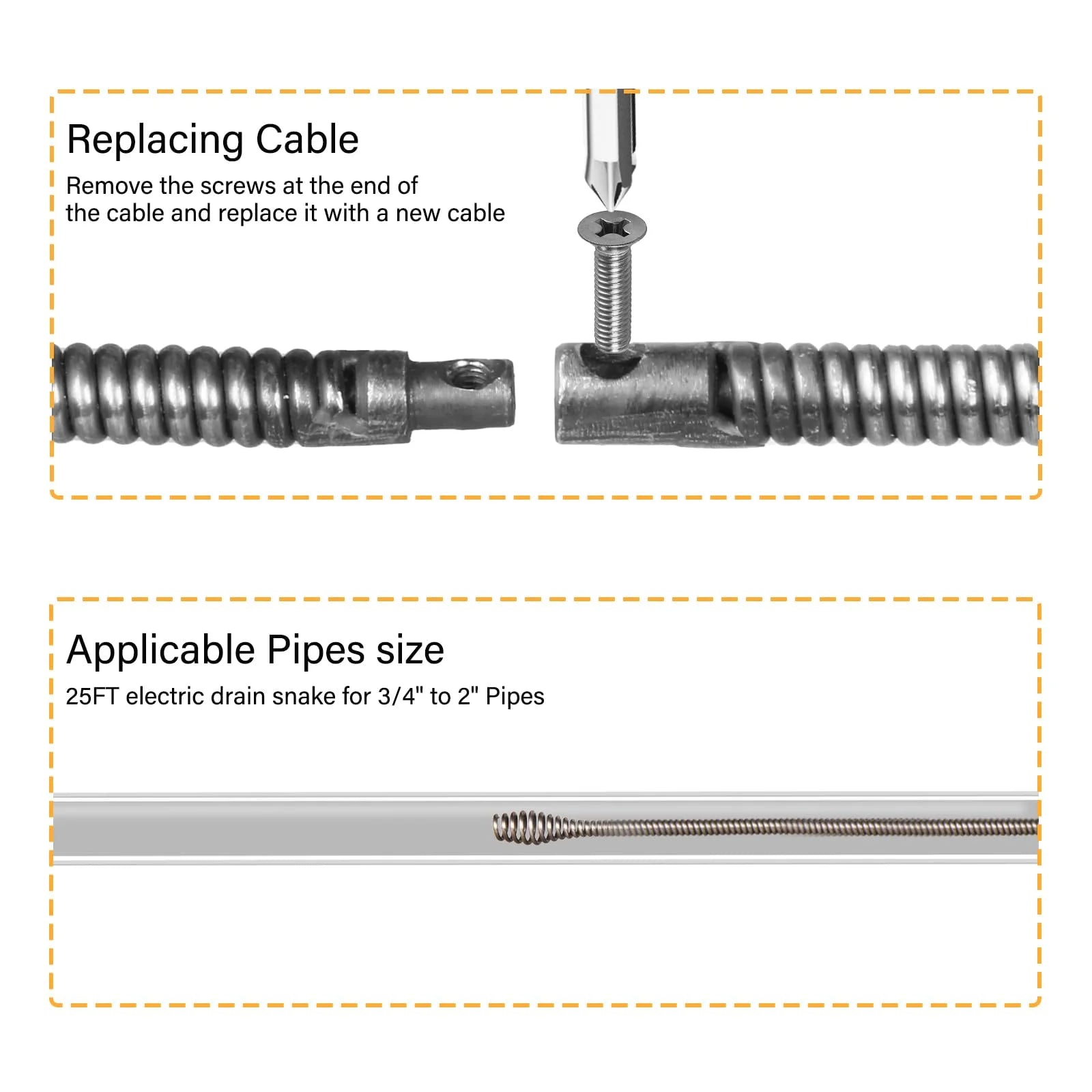 DOMINOX Electric Drain Snake with 2.0Ah Battery and 25FT Plumbing Snakes, Drain Snake Clog Remover for Unclogging Toilet, Sewer, Bathroom, Sink Drain Pipes