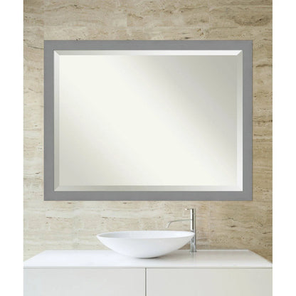 Cabinet White Narrow Beveled Wood Bathroom Wall Mirror