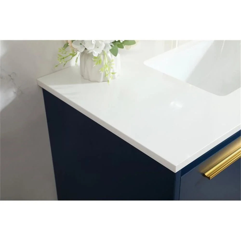 Elegant Kitchen and Bath 36 Inch Single Bathroom Vanity In Blue