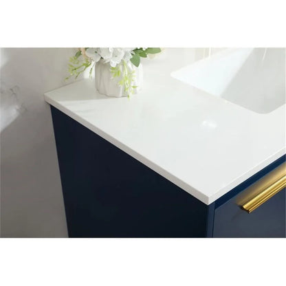 Elegant Kitchen and Bath 36 Inch Single Bathroom Vanity In Blue