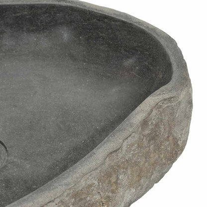 vidaXL Bathroom Basin, Naturally Varied Shape and Color Tone, (17.7"-20.9")x(13.4"-16.1")x4.5"