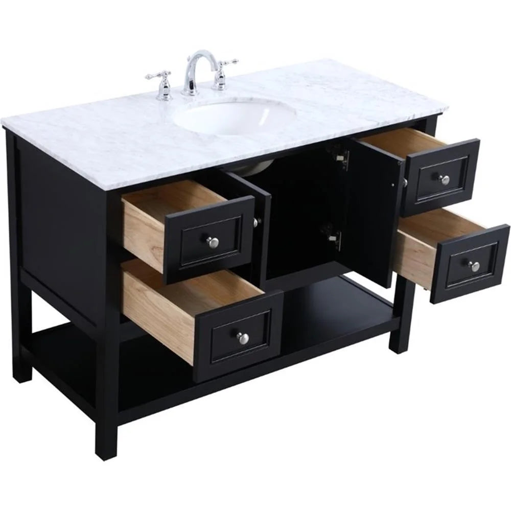 48 in. single bathroom vanity set in Black