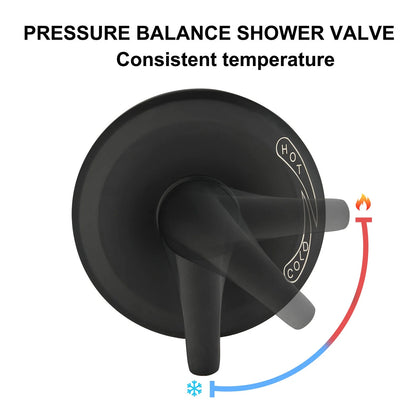 Proox 5 inch High Pressure Dual 2 in 1 Rain Showering Faucet Handheld Combo Set with Bathtub Spout