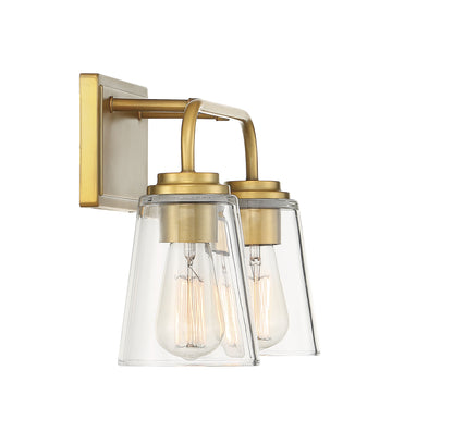 Trade Winds Lighting 2-Light Bathroom Vanity Light In Natural Brass