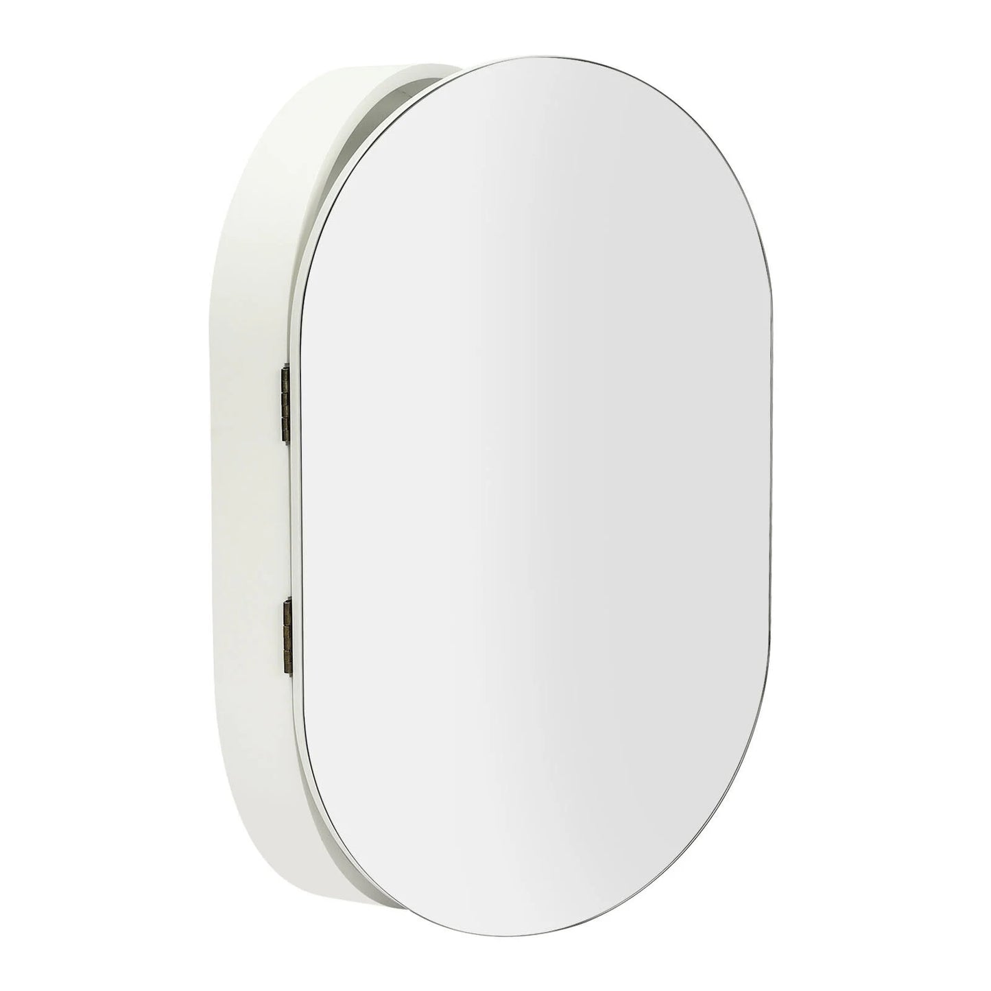 Fichiouy Bathroom Mirror Cabinet Oval Wall Mounted Cabinet Storage Cabinet with Mirror for Bathroom 19.76" x 30.82"