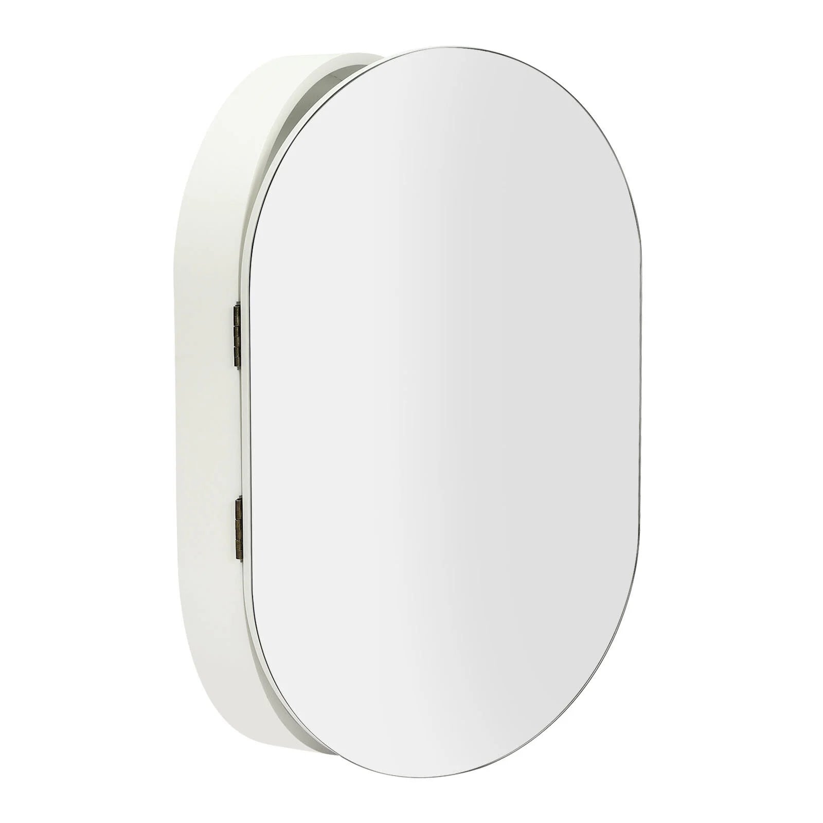 Fichiouy Bathroom Mirror Cabinet Oval Wall Mounted Cabinet Storage Cabinet with Mirror for Bathroom 19.76" x 30.82"