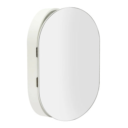 Fichiouy Bathroom Mirror Cabinet Oval Wall Mounted Cabinet Storage Cabinet with Mirror for Bathroom 19.76" x 30.82"