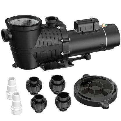 1.5 HP In/Above Ground Swimming Pool Pump, 1150W 4500GPH 115V/230V Dual Voltage Self-Priming Filter Pumps for Pools Spa Bathtub