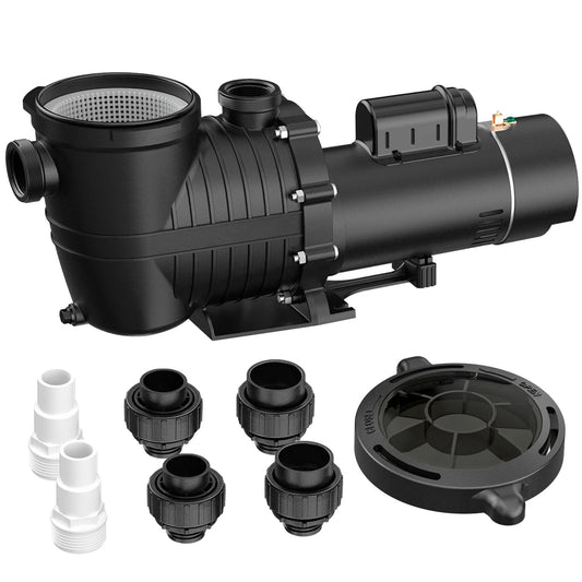 1.5 HP In/Above Ground Swimming Pool Pump, 1150W 4500GPH 115V/230V Dual Voltage Self-Priming Filter Pumps for Pools Spa Bathtub