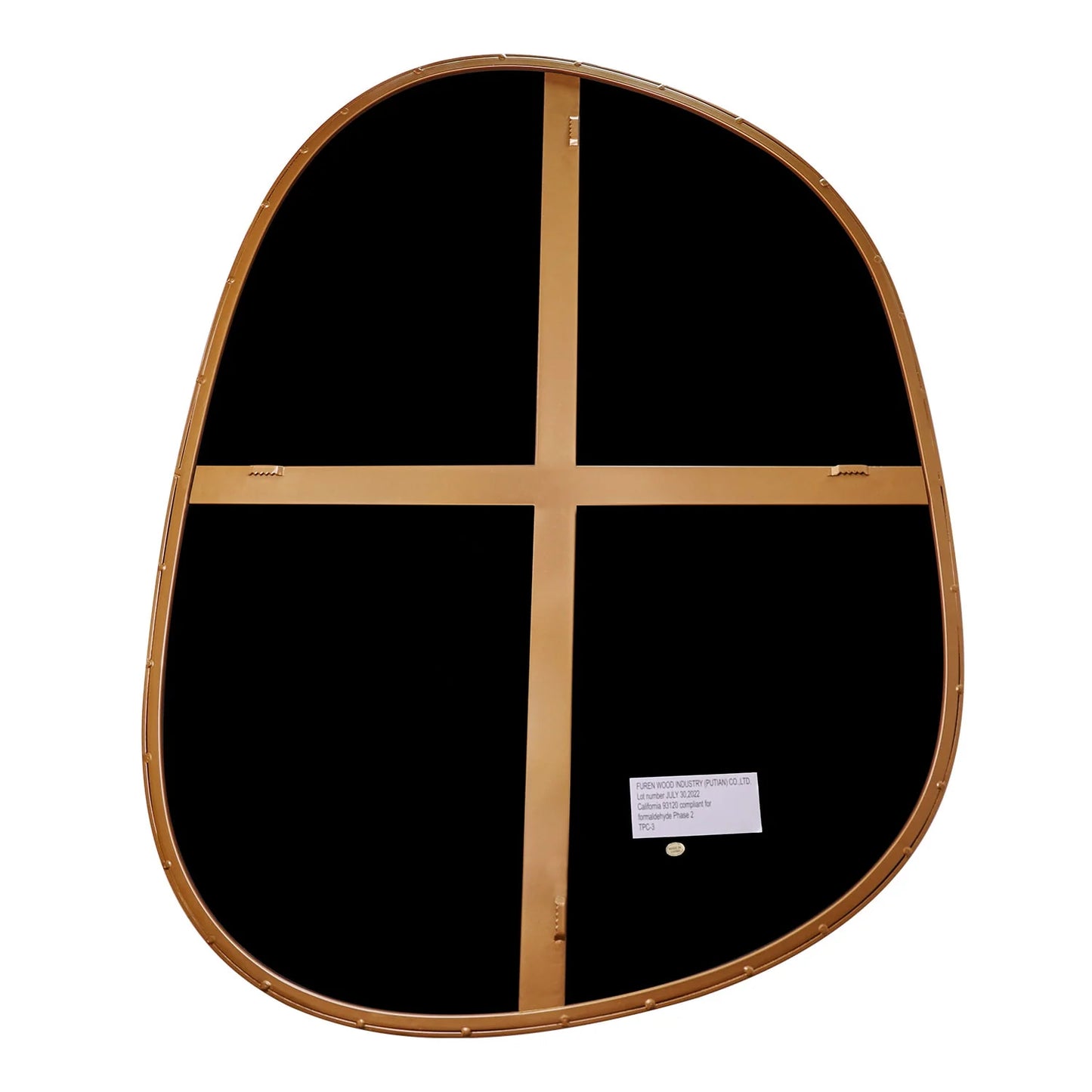 Asymmetrical Mirror for Wall Decor 23"*30", Modern Brass Framed Wall Mirror for Living Room Bathroom Bedroom Entryway BKS-STOU-0064G