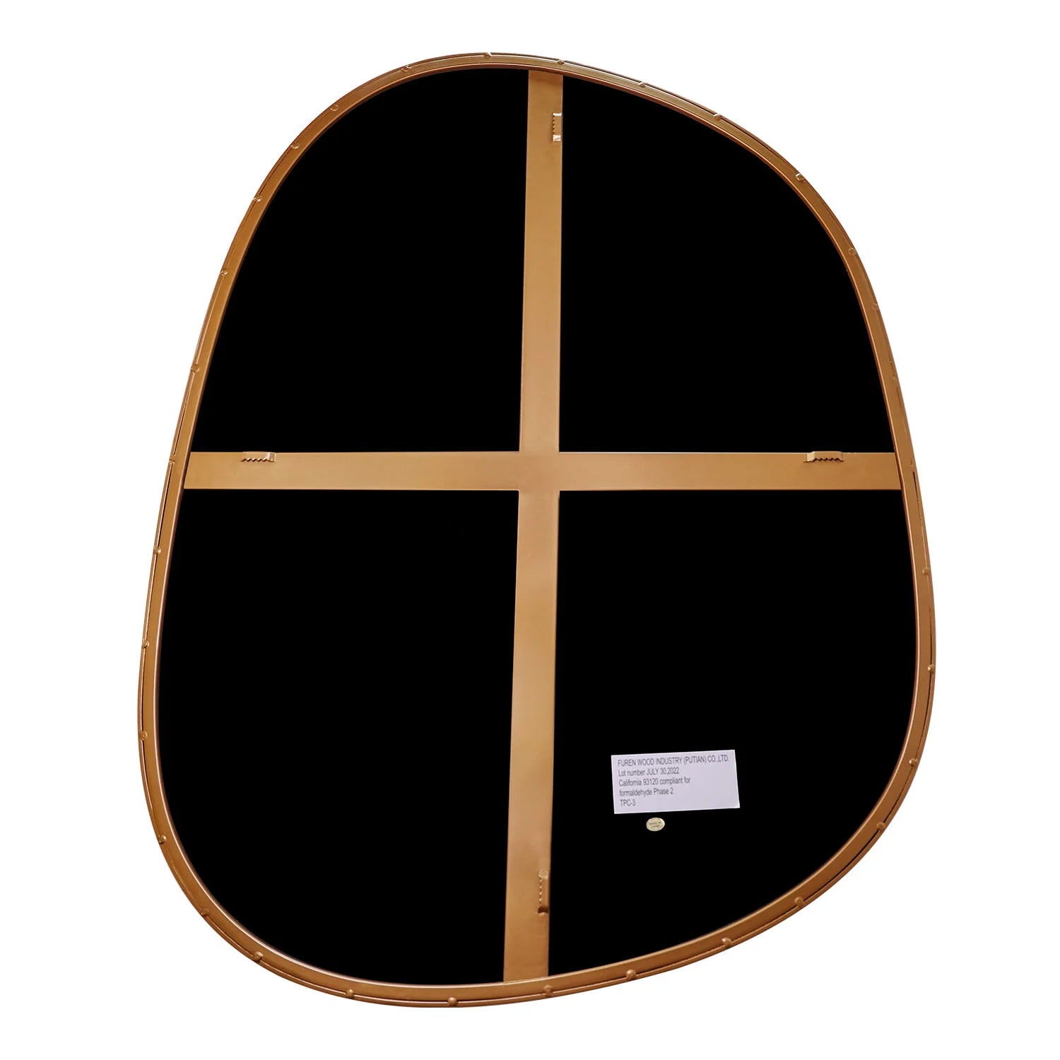 Asymmetrical Mirror for Wall Decor 23"*30", Modern Brass Framed Wall Mirror for Living Room Bathroom Bedroom Entryway BKS-STOU-0064G