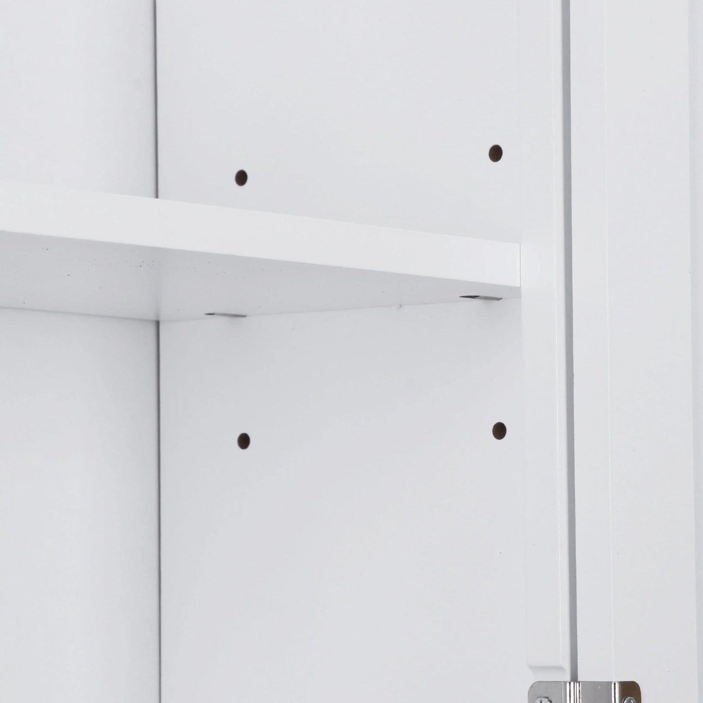 ZenSports 2-Door Bathroom Medicine Storage Wall Cabinet, Over-the-Toilet Adjustable Shelves 8" Width White