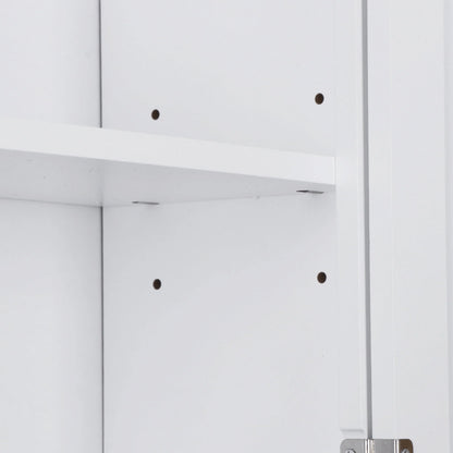 ZenSports 2-Door Bathroom Medicine Storage Wall Cabinet, Over-the-Toilet Adjustable Shelves 8" Width White