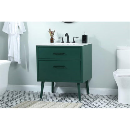 30 inch bathroom vanity in Green