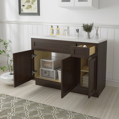 45 in. W x 21 in. D x 32.5 in. H Bath Vanity Cabinet without Top in Brown