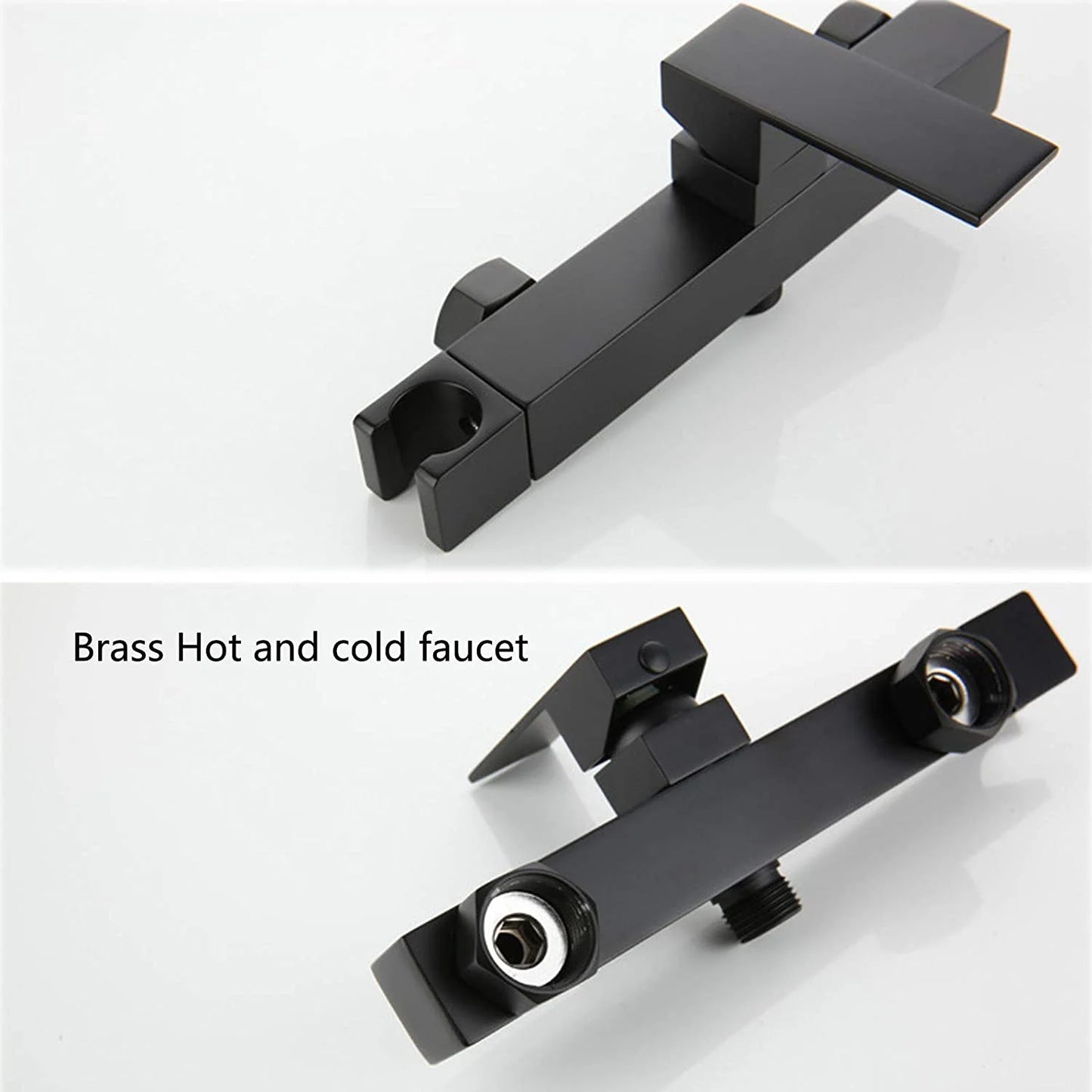Handheld Bidet Sprayer for Toilet, Wall Mounted Black Toilet Bidet Sprayer Kit Brass Bathroom Cloth Diaper Sprayer Set with Hot and Cold Water for Personal Hygiene,PVC Hose