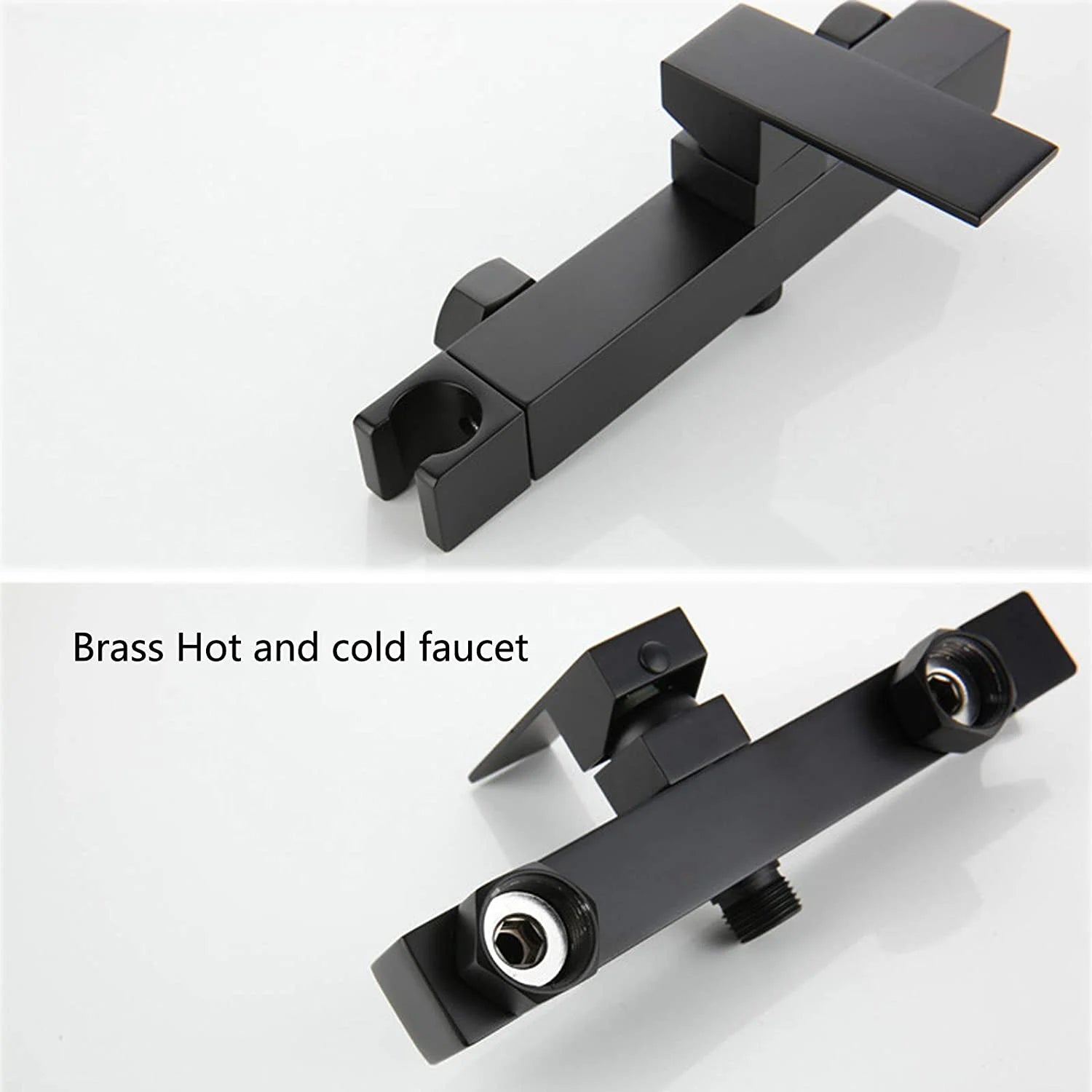 Handheld Bidet Sprayer for Toilet, Wall Mounted Black Toilet Bidet Sprayer Kit Brass Bathroom Cloth Diaper Sprayer Set with Hot and Cold Water for Personal Hygiene,PVC Hose