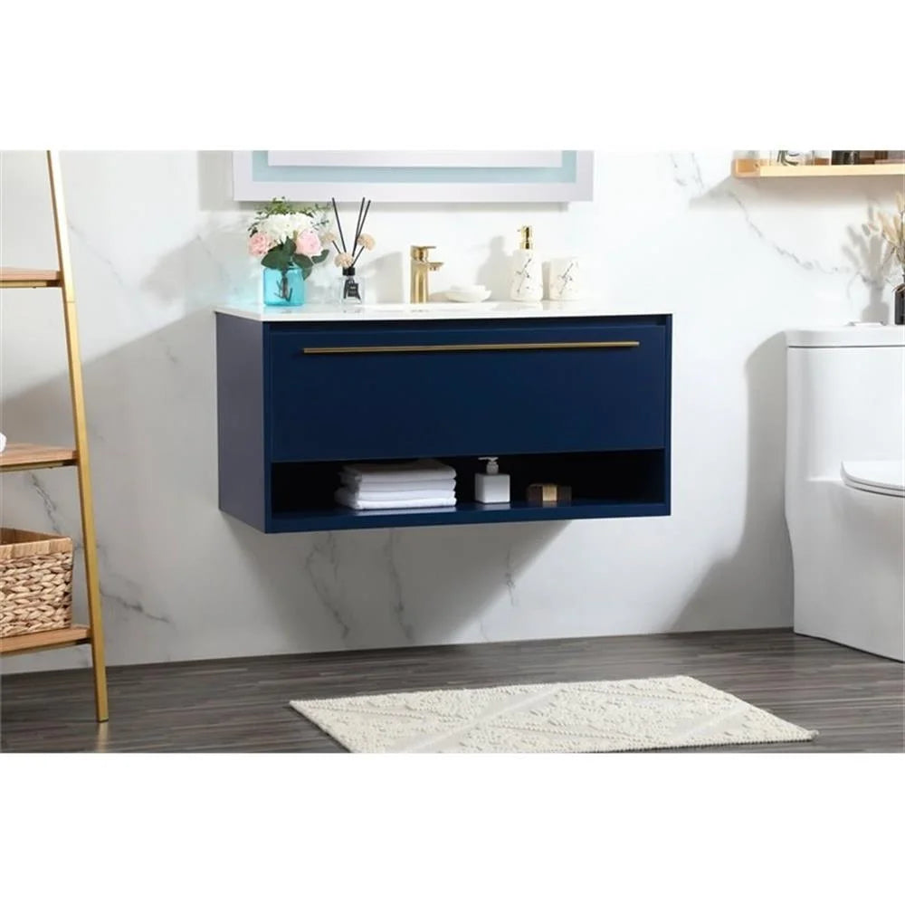 Elegant Kitchen and Bath 40 Inch Single Bathroom Vanity In Blue