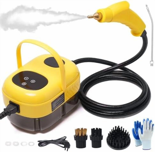 2500W Portable Steam Cleaner, Steam Shot Cleaner Handheld Steamer for Car Detailing, High Heat Cleaning Machine with Brush Heads for Bed Bugs Furniture Kitchen Bathroom Grout and Tile