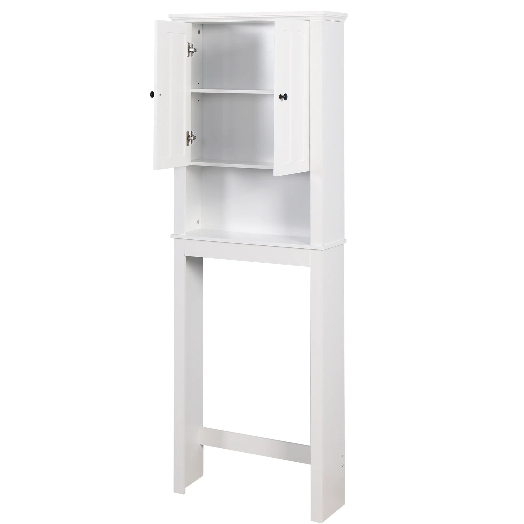 UBesGoo Bathroom Cabinet, Bathroom Space Saver, Over The Toilet Storage with 2-Door Adjustable Shelves, White