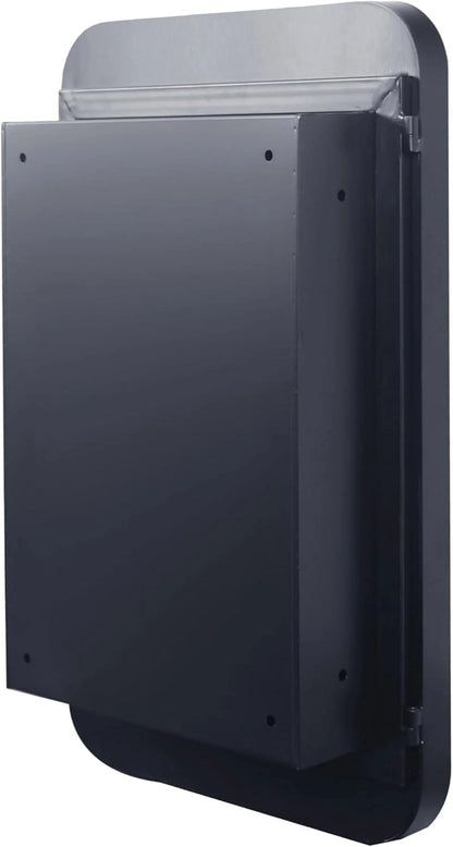 Bathroom Medicine Cabinet with Mirror,Recessed Round Corner Metal Framed Medicine Cabinet,Single Door Modern Storage Mirror Cabinet with Adjustable Shelves for Bathroom 15.74 x 23.6 Inch Matte Black
