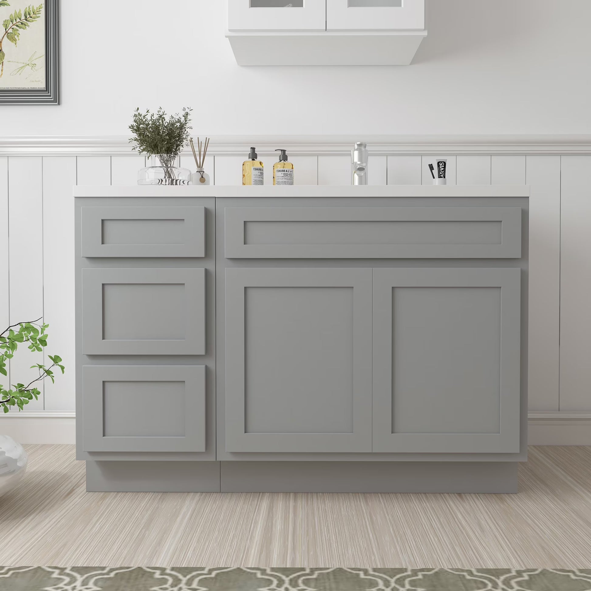 45 in. W x 21 in. D x 32.5 in. H Bath Vanity Cabinet without Top in Gray