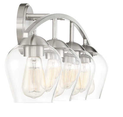 Trade Winds Lighting 4-Light Bathroom Vanity Light In Brushed Nickel